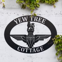 British Parachute Regiment Iron Oval House Sign in Situ