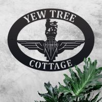 British Parachute Regiment Iron Oval House Sign in Use Outdoors