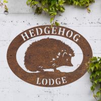 Rustic Finish for Hedgehog Oval House Sign 
