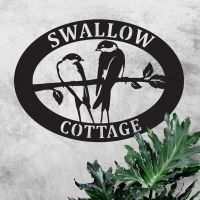 Swallow Oval House Name Sign in Situ 