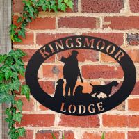 Oval House Name Sign with Korthals Griffon 
