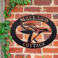 Mallard Duck Oval House Name Sign 