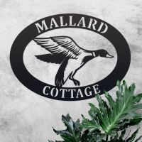 Personalised House Name Sign with Mallard Duck 