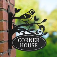 Sparrow House Name Sign on Bracket 