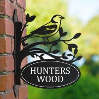 House Name Sign on Bracket with Chaffinch Design 