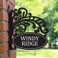 Bracketed House Name Sign with Filigree 
