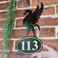 Black Liver Bird Iron House Number Sign to Scale