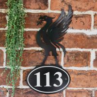 Black Liver Bird Iron House Number Sign