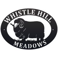 Merino Sheep Iron Oval House Sign in a Black Finish