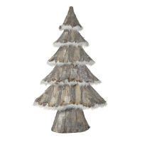 Rustic Bark Tree with Snow 