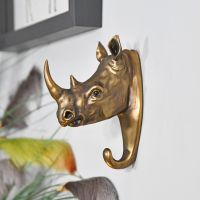 Bronze Effect Rhino Wall Hook Side Profile