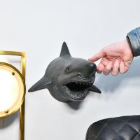 Shark Head Wall Bust with hand for scale 
