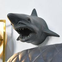 Shark Head Wall Bust in Situ 