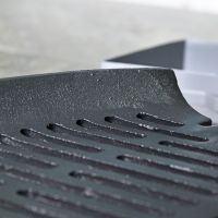Close up of markings on fire grate 