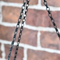 Close up of hanging basket chain 