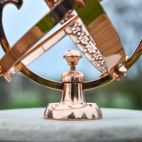 Close-Up of Base of Polished Copper Armillary - 24cm