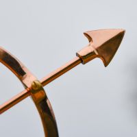 Close-Up of the Directional Arrow on Polished Copper Armillary - 24cm
