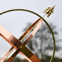 Close-Up of Polished Brass & Copper "Athens" Armillary - 57cm
