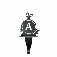 Letter A Stocking Holder in Black