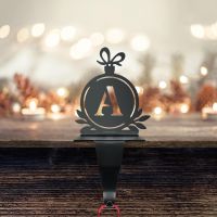 Letter A Stocking Holder in Situ with Fairy Lights