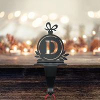 Letter D Stocking Holder with Fairy Lights