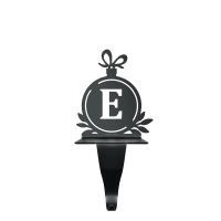 Letter E Stocking Holder in Black