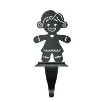 Gingerbread Woman Stocking Holder in Black