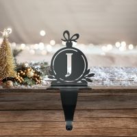 Letter J Stocking Holder in Situ on a Mantel Piece 