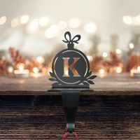 Letter K Stocking Holder with Fairy Lights
