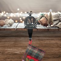 Letter M Stocking Holder in Situ Holding a Stocking