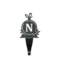 Letter N Stocking Holder in Black