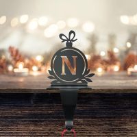 Letter N Stocking Holder with Fairy Lights