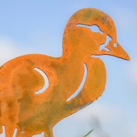 Close-up of the Rustic Finish on the Walking Duckling Silhouette