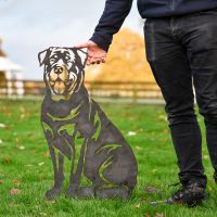 Rottweiler Silhouette in Unfinished Metal 