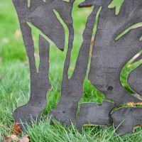 Close up of legs and body on Unfinished Metal Silhouette 