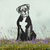 Black Boxer Silhouette in Lavender Field