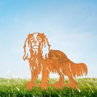 Rustic Cavalier King Charles Spaniel Silhouette 