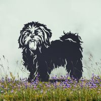 Black Garden Silhouette of Shih Tzu 