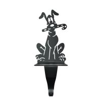 Stocking Holder Dog with Candy Cane 