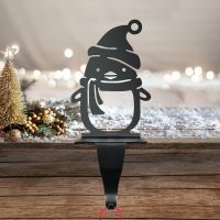 Stocking Holder with Penguin in Hat & Scarf 