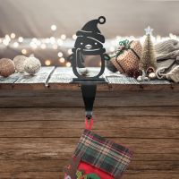 Stocking Holder in Black with Penguin Motif 