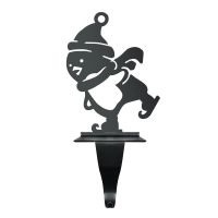 Penguin on Skate Stocking Holder in Black
