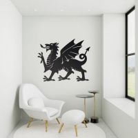 Wall Art of Black Welsh Dragon 