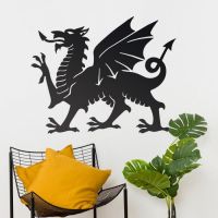 Large Black Welsh Dragon Wall Art 