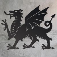 Welsh Dragon Wall Art on a Rustic Wall