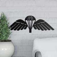 Black Wall Art of "Parachute Wings" in Situ 