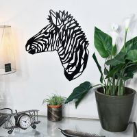 Geometric Zebra Wall Art in Living Room 