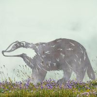 Unfinished Sheet Steel Silhouette with Badger Design