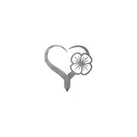 Close-Up of Poppy on Love Heart Grave Marker Ground Spike in Natural Steel Finish