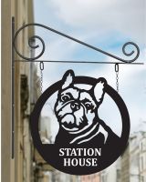 Circular "French Bulldog" Hanging Wall Sign